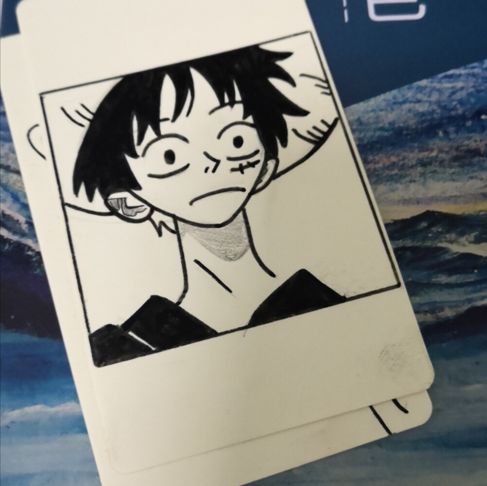 5 简笔画书签路飞