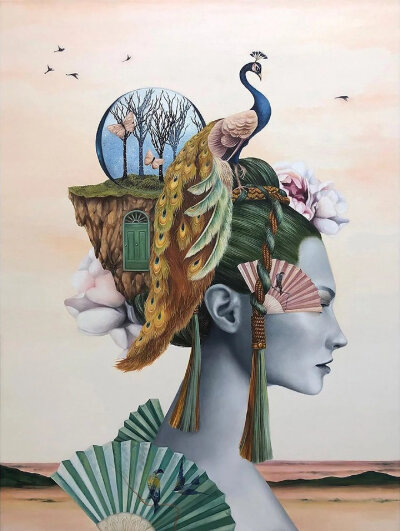 分享来自泰国艺术家pang torsuwan的插画拼贴作品.