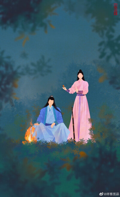 呼葱觅蒜 锦衣之下 手绘 插画