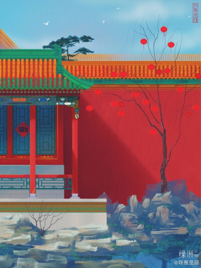 手绘年味挂件