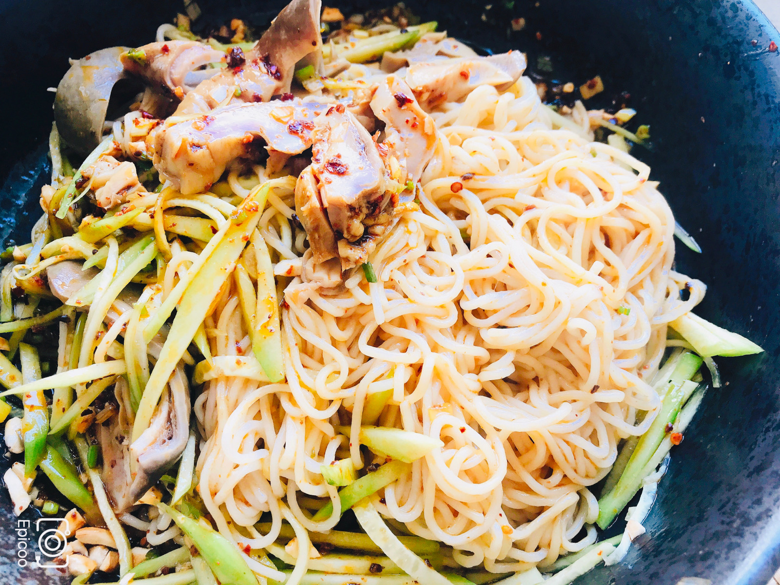 麻辣猪肚拌面,好吃到爆