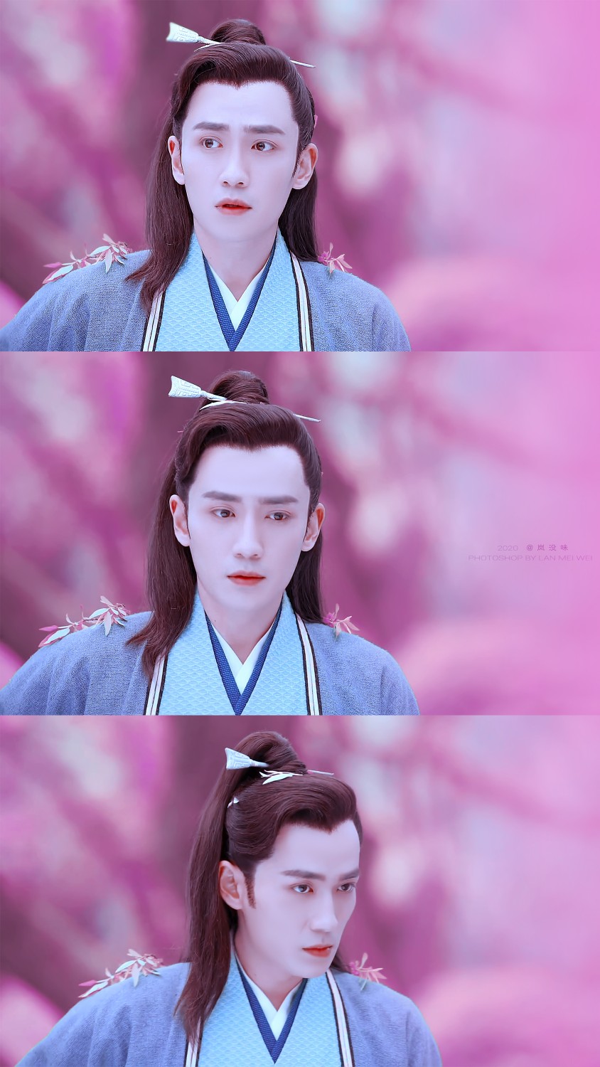 朱一龙,花无谢(图源@岚没味)