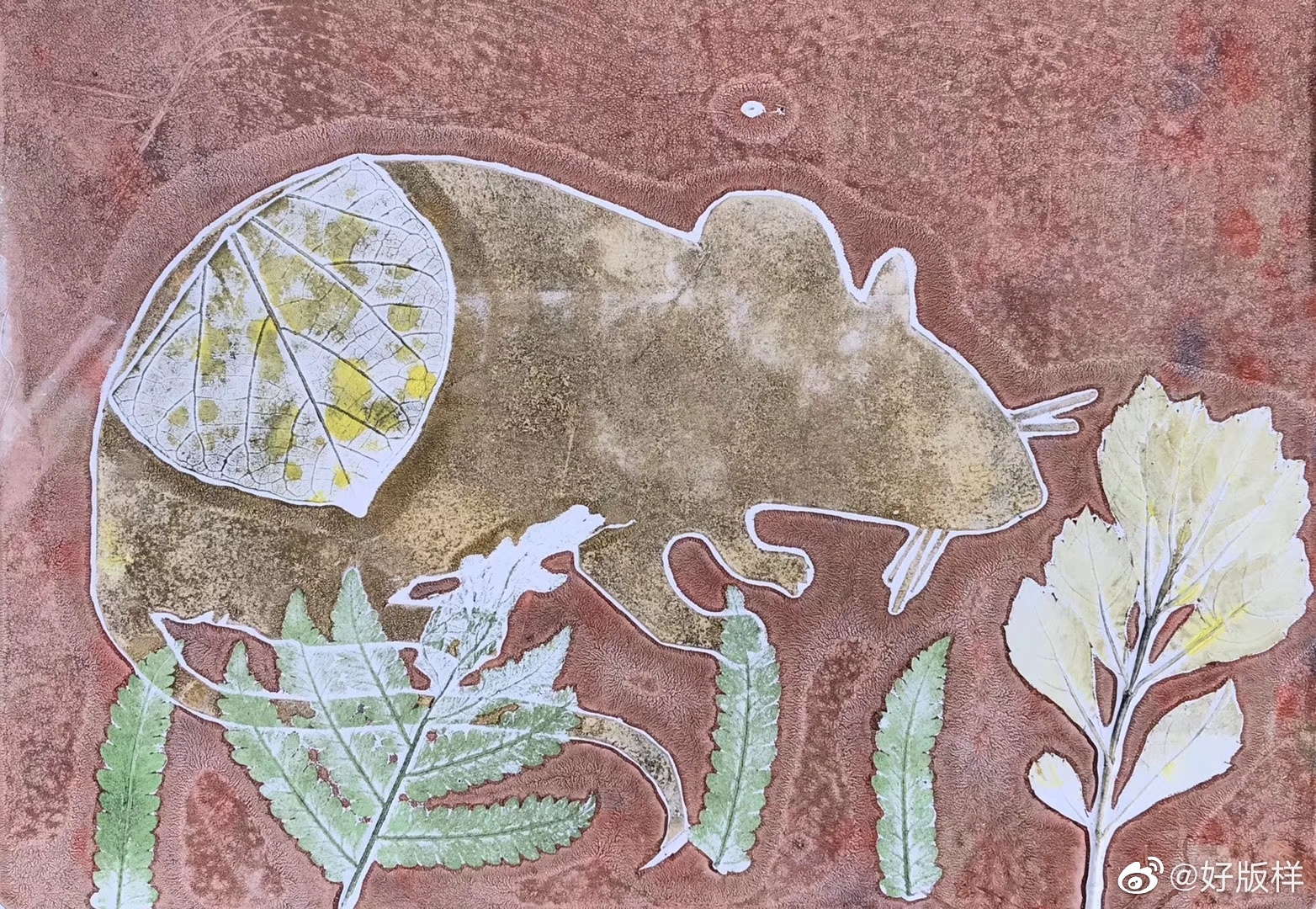 老鼠 拼贴版画