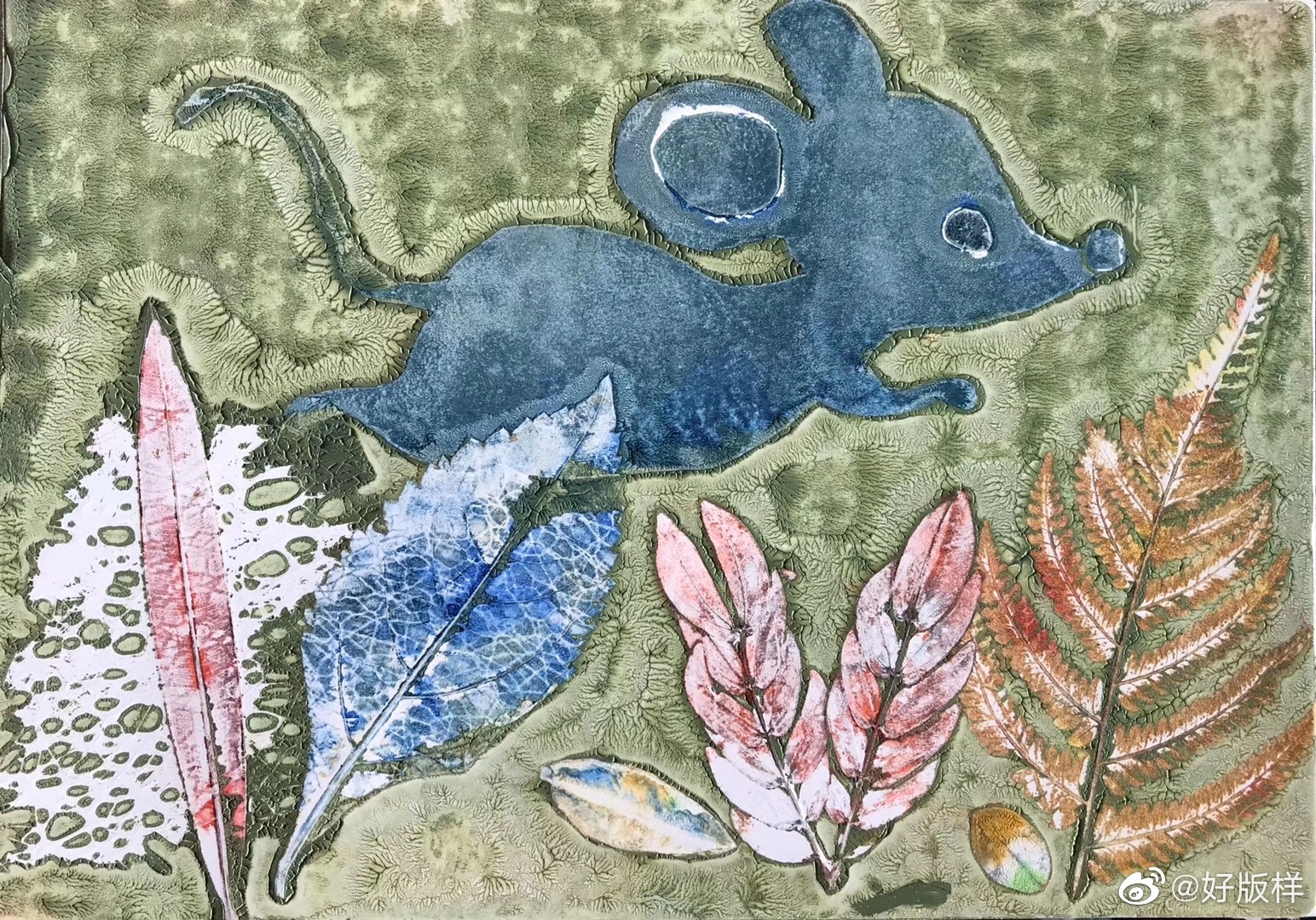 老鼠拼贴版画