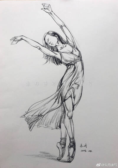 各种舞蹈姿势的素描图片