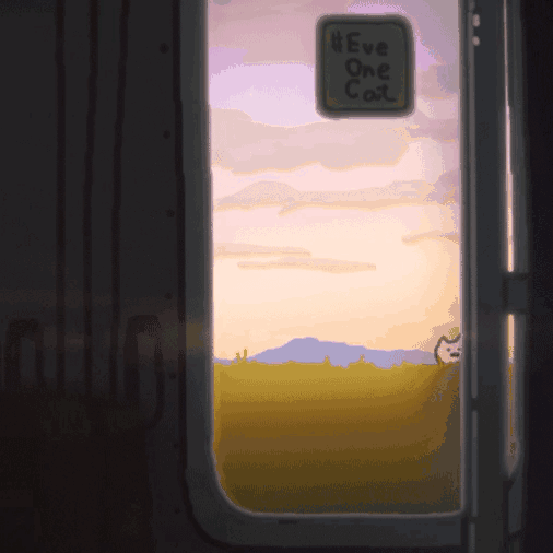 追火车的猫gif图片