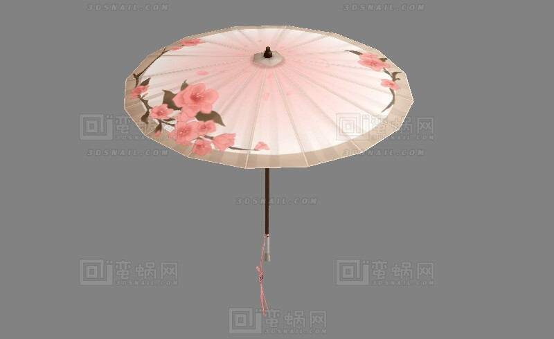 古代油纸伞 花伞 折伞 雨伞 遮阳伞 - 综合模型 蛮蜗网