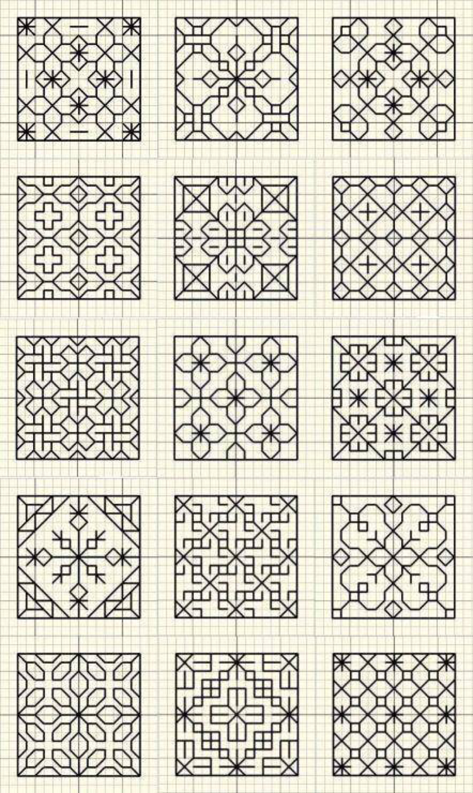 刺子绣怎么画格图片