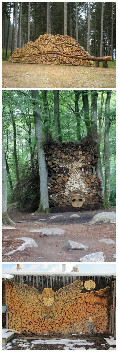 疯狂木头堆视觉艺术!