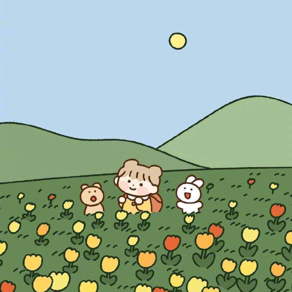 韩国画师formee绘制的软萌可爱插画合辑小女孩小熊和小兔兔的快乐生活