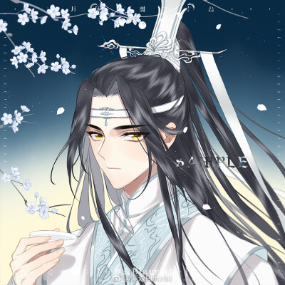 魔道祖师 蓝忘机 鹿森blacrist/绘来源:微博