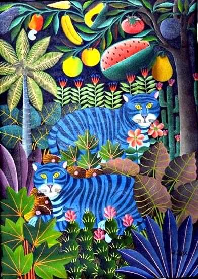 热带雨林儿童画简单图片