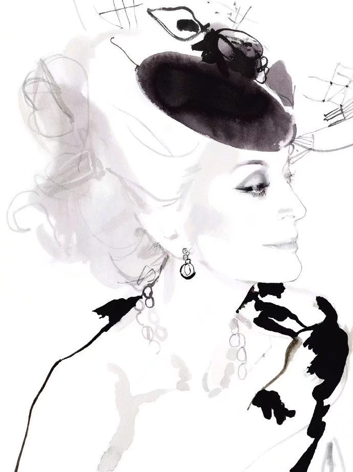 来自英国时尚设计师 david downton 插画作品{url:https/www.