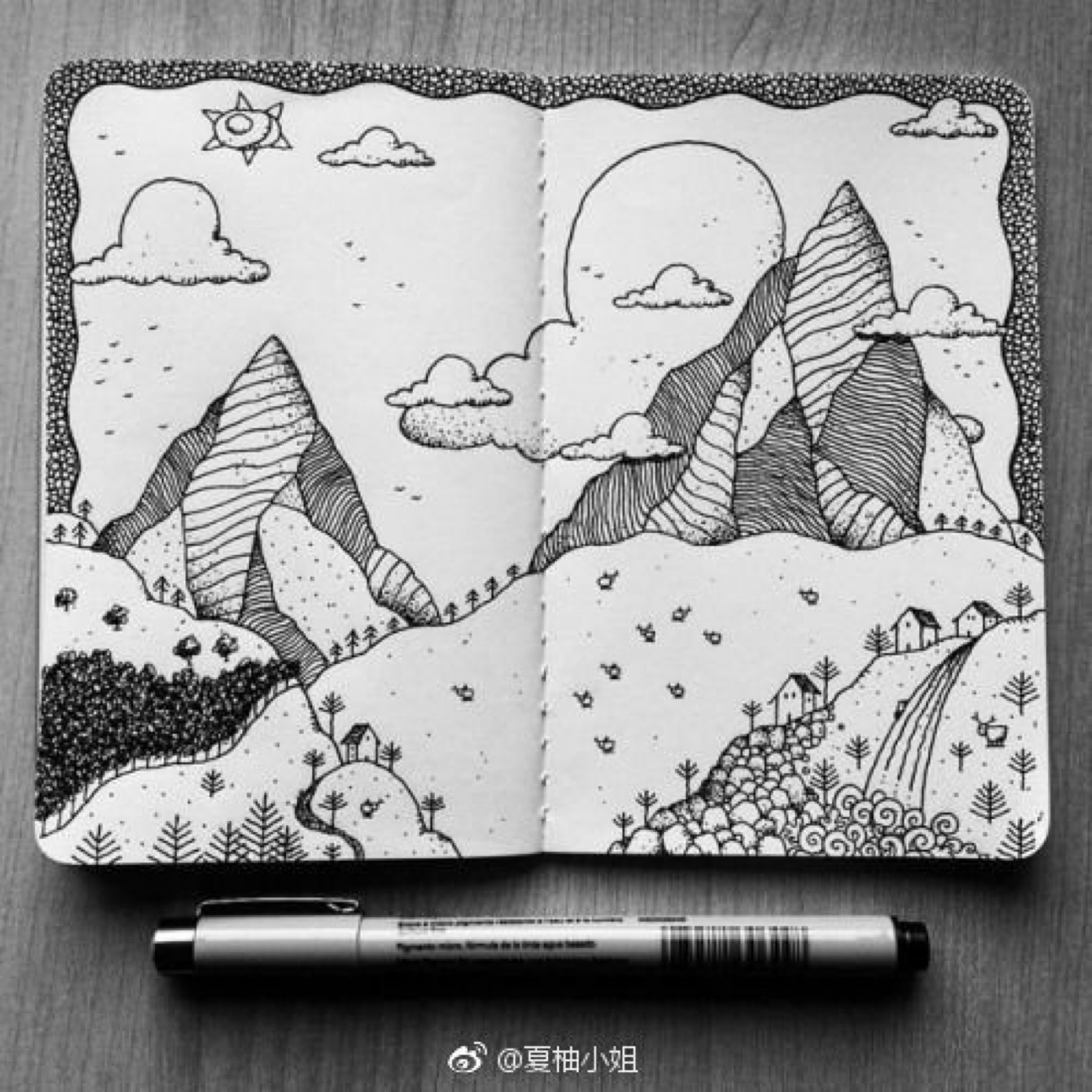 线描风景