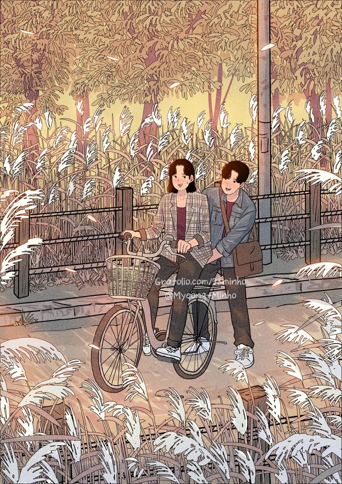 甜蜜情侣插画 ~ 韩国画师myeong-minho作品