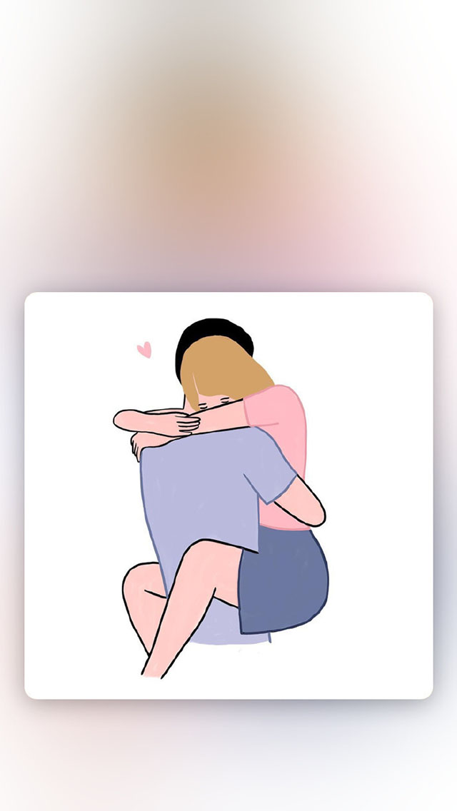 创意情侣插画高清手机壁纸