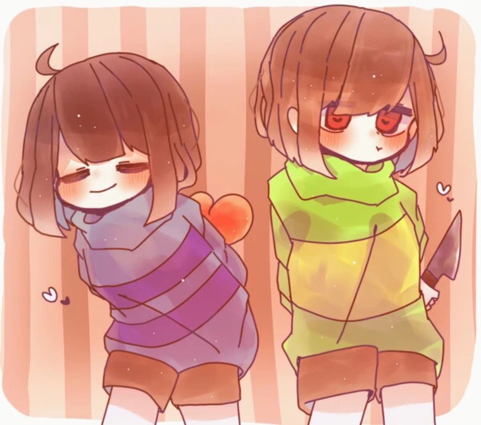 chara x frisk 情侣图片