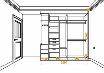 长方形卧室衣柜设计图图片
