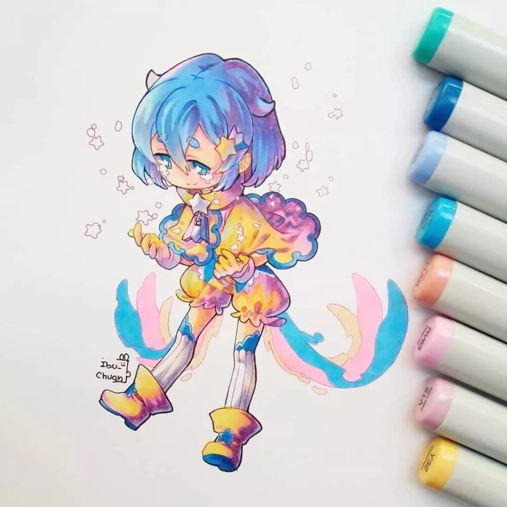 马克笔动漫 橙池未蓝crystal