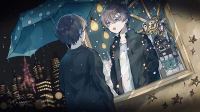画师あめのじゃく笔下的清澈少年,星空色和少年很配!
