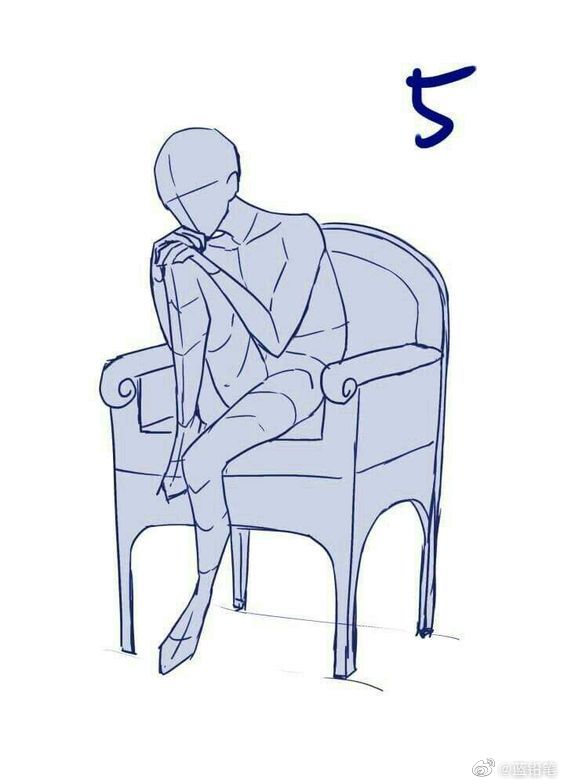 动漫二郎腿坐姿画法图片