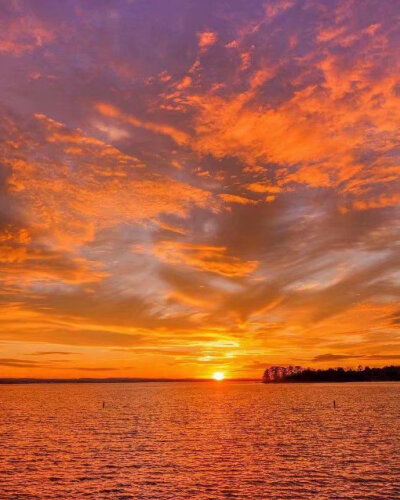 美景 太阳 流行 夕阳 粉色 橙色 好看 漂亮 蓝色 壁纸 qq微信背景