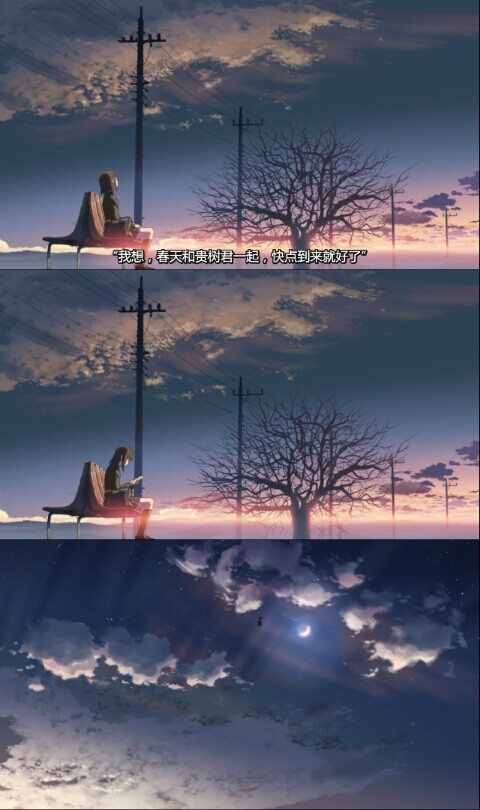 《秒速五厘米》拼接图 壁纸