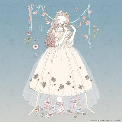 二次元lolita小裙子手绘服装设计软妹宫廷少女心