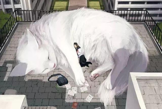 一位叫做もの久保的日本插画师,他擅长将日常中毛绒绒的动物,用"隐形