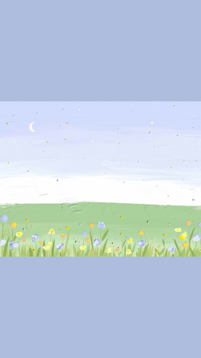 可爱简约 纯色壁纸插画手绘转载:柿子仔 ps:自己加的画布,做成了壁纸