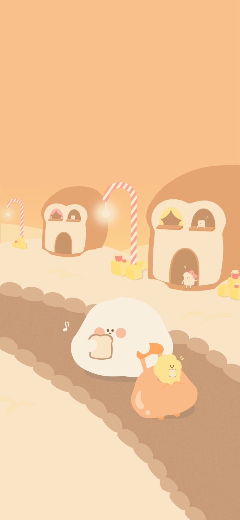 草莓牛奶甜甜圈云朵中间转圈圈今日份可爱壁纸
