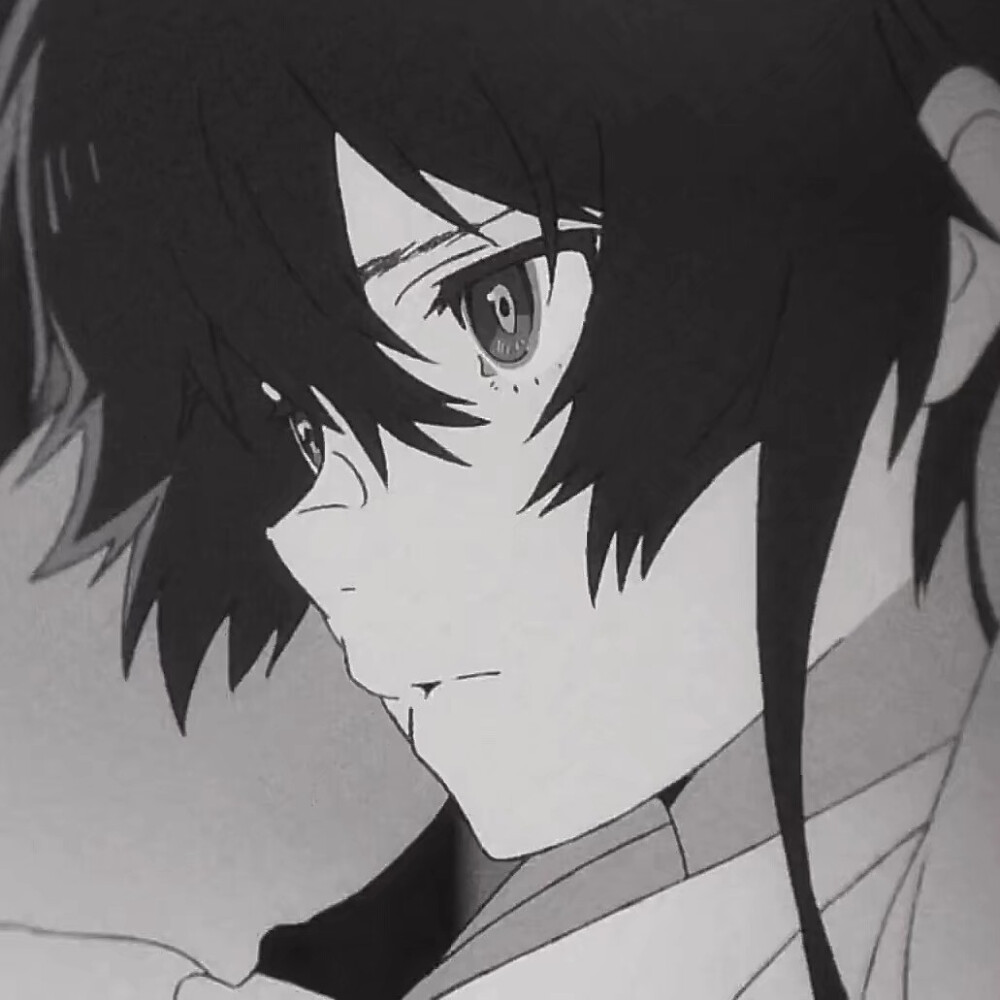 动漫男头#帅气#黑白