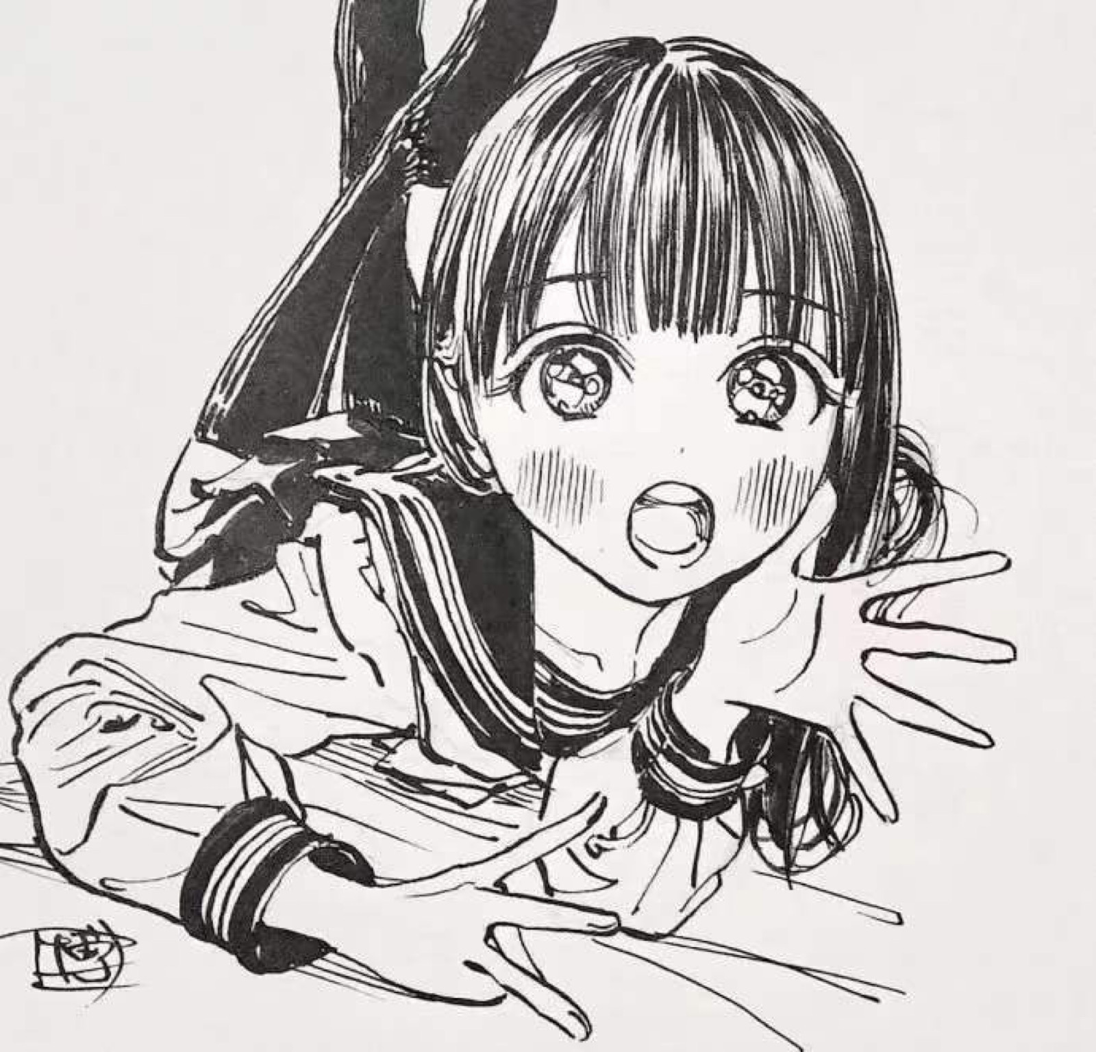 日系女孩画法图片