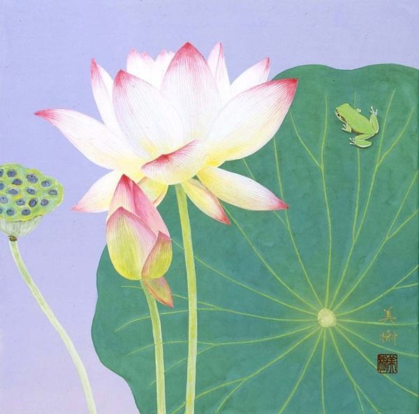 野地美树子(noji mikiko)的画多以花草植木的自然形态展现大自然的四