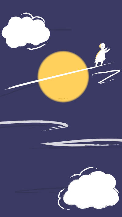 夜晚星空水粉画