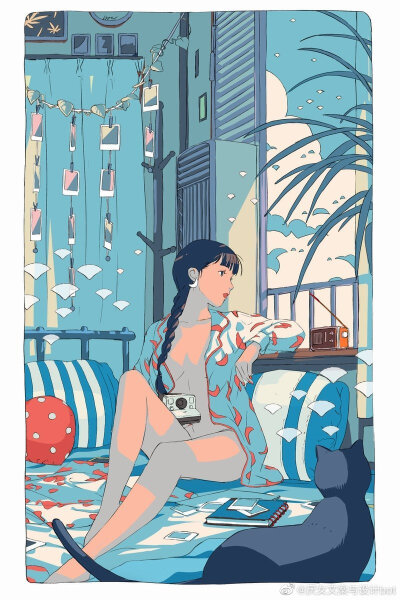 插画师作品独居少女
