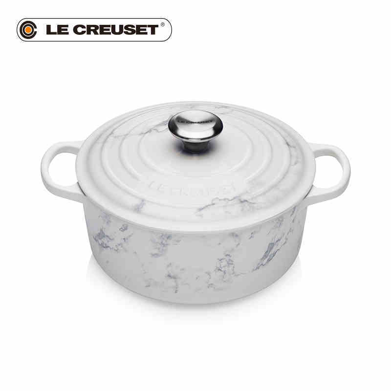 法国进口酷彩le creuset 珐琅铸铁圆形锅24cms级新品新色大理石色