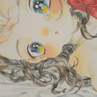七神mana 日本画师 美少女 萝莉 线稿 彩铅 水彩 二次元 糖果色 小