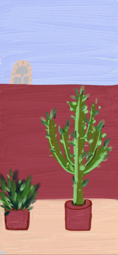 油画质感壁纸artset 高清壁纸 可爱简约 纯色壁纸插画手绘转载