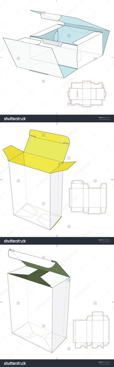 盘型折叠纸盒展开图图片