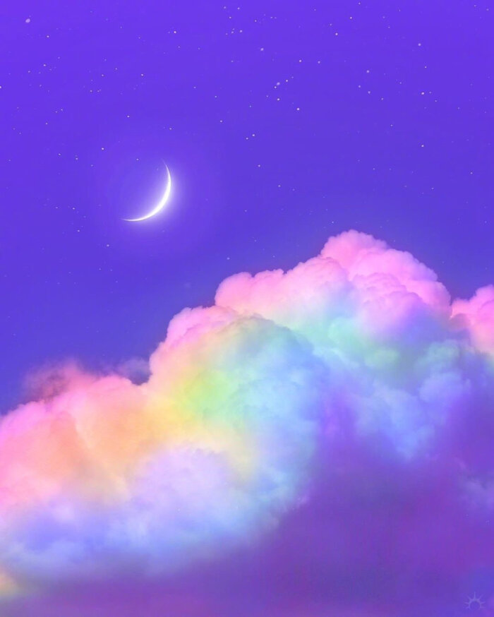 仙气彩虹背景图图片