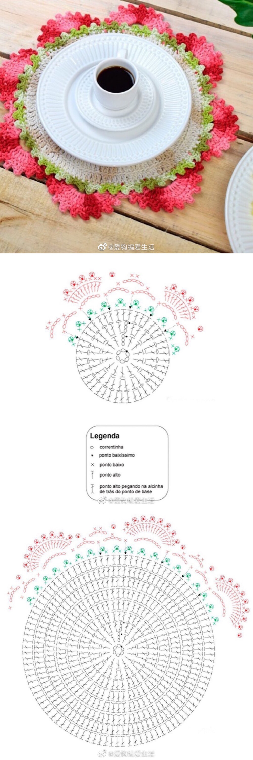 钩织图解蕾丝花片
