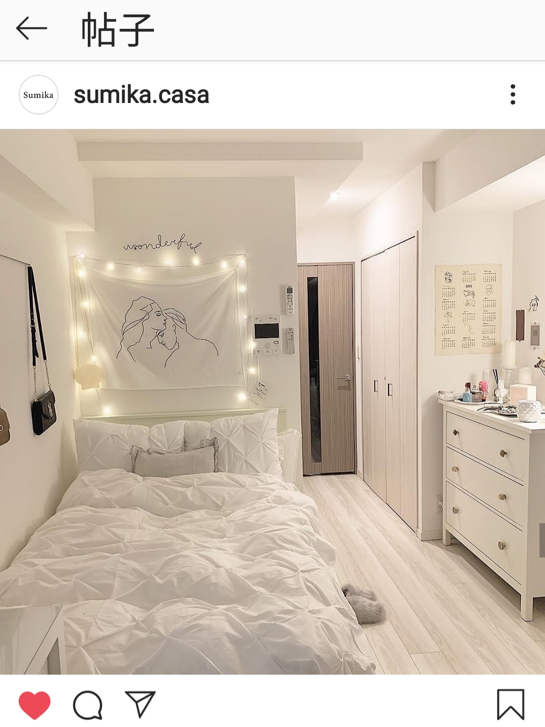 ins风 卧室 房间 女生 图源instagram 礼貌拿图 不要擅自把名字截掉