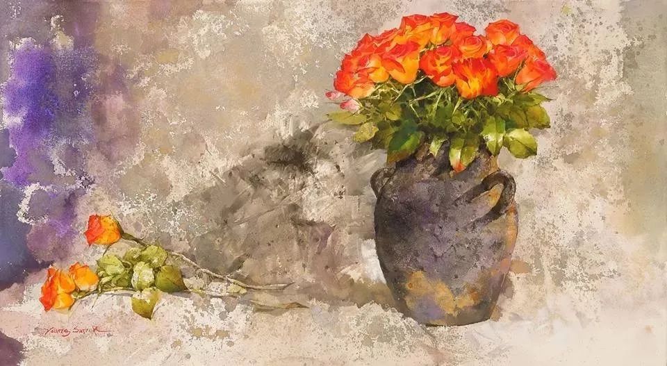 向阳花开,绚烂如花:韩国艺术家金英善的水彩作品