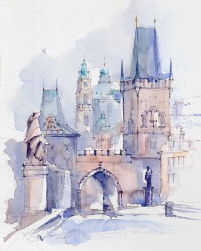 水彩欧式建筑( ins:xtina_gavrilova_art )