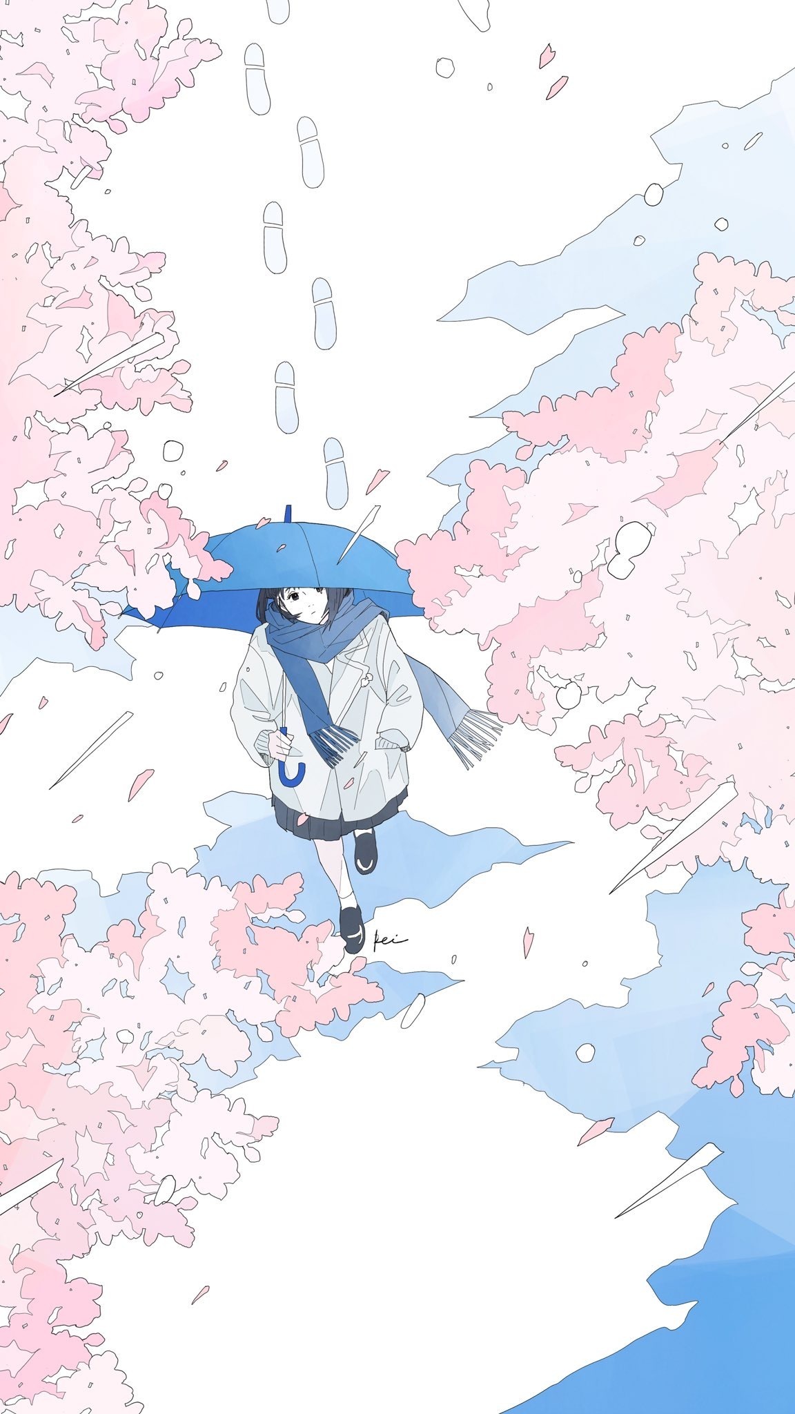 文艺插画风景手机壁纸