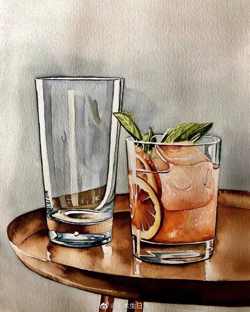 水彩玻璃的质感表现