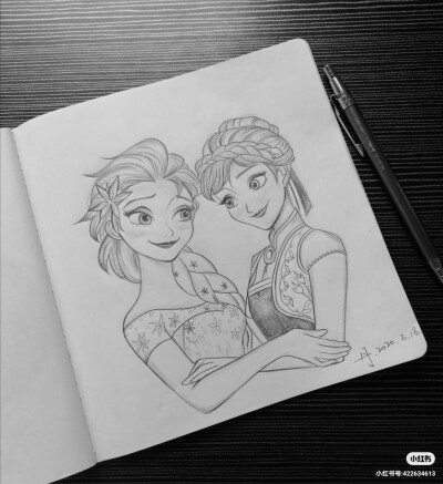 艾莎和安娜公主简笔画图片