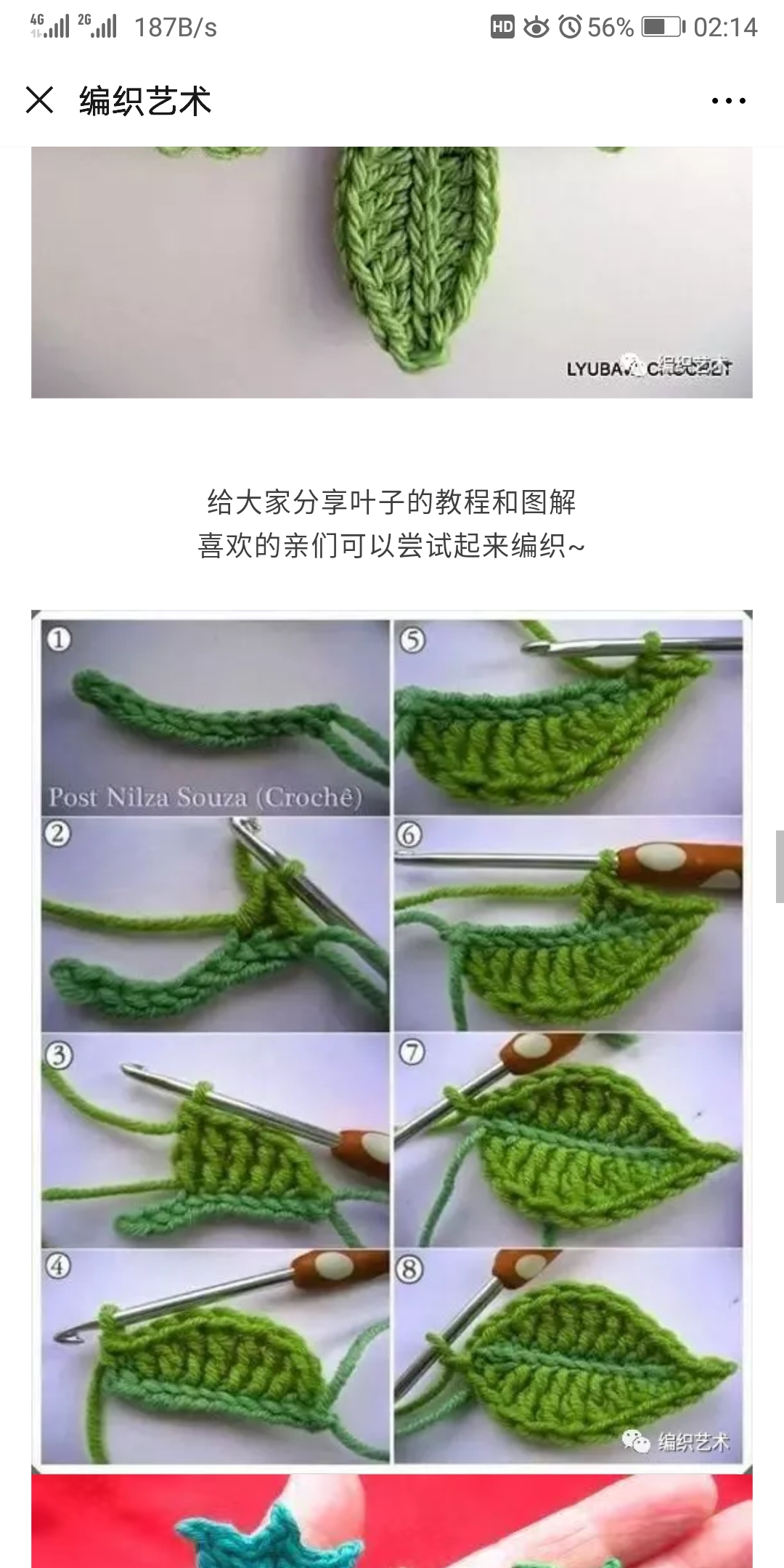 树叶针的编织方法图片