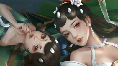 大乔 小乔青白蛇 微博画师:miiiiint航